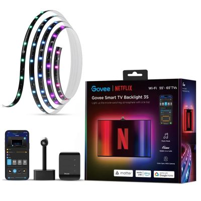 LED-Hintergrundbeleuchtungsleiste für 55-65 Zoll Fernseher, RGBIC, Wi-Fi + Bluetooth, Govee H6098 Envisual TV-Hintergrundbeleuchtung, Netflix Co-Branding-Version