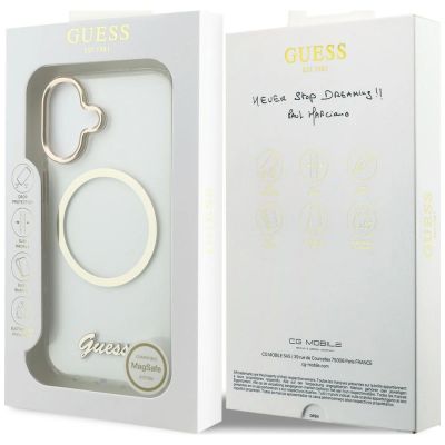 8. Guess IML Script Metal MagSafe Hülle für iPhone 17 - Transparent
