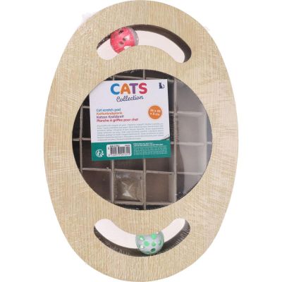 13. Kratzbaum für Katzen, interaktives Spielzeug aus Pappe und Holzkugeln, 2 Stück, 36 x 25 x 5 cm