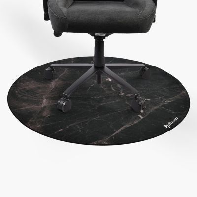4. Arozzi Zona Runde Bodenmatte Schwarz, Marmoroptik Mikrofaser, Gummi