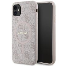 Guess GUHMN61G4GFRP iPhone 11 6,1" / Xr rosa/rosa Hardcase 4G Collection Leder Metall Logo MagSafe