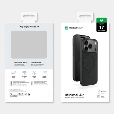 8. AmazingThing Minimal Air Case für iPhone 17 Pro Max, kompatibel mit MagSafe, Schwarz