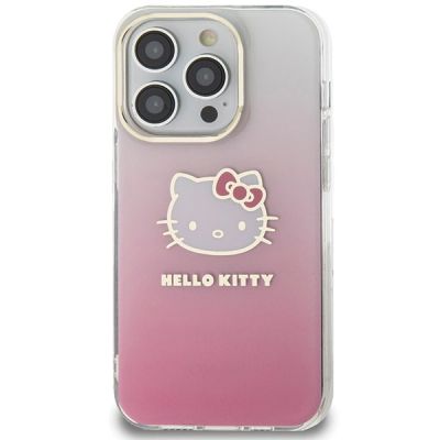 3. Hello Kitty IML Gradient Electrop Kitty Head Hülle für iPhone 14 Pro – Rosa