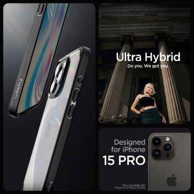 10. Spigen Ultra Hybrid-Hülle für iPhone 15 Pro – Mattschwarz