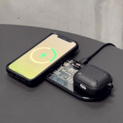 2. Baseus Digital LED Display Dual Wireless Ladegerät mit Digitalanzeige 20W schwarz (WXSX010101)