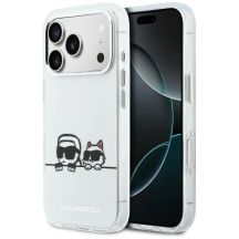 Karl Lagerfeld IML Karl & Choupette Peekaboo Logo MagSafe Hülle für iPhone 17 Pro Max - Weiß