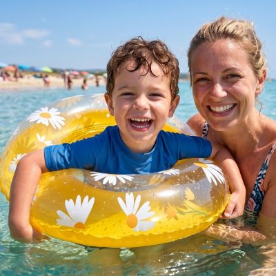 5. Schwimmring 90 cm Daisy Gelb 35662