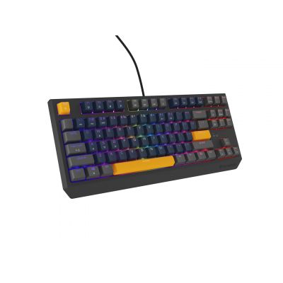 6. GENESIS THOR 230 TKL Gaming-Tastatur USB + RF Wireless + Bluetooth QWERTY Schwarz, Blau, Grau, Orange
