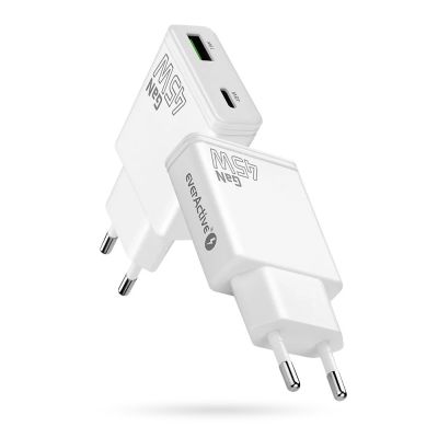 6. EVERACTIVE GAN Wandladegerät 1 x USB, 1 x USB-C Schnellladefunktion 3.0 45W Weiß SC-460Q