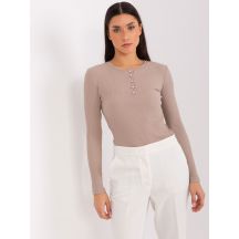 Dunkelbeige Baumwollbluse BASIC FEEL GOOD (RV-BZ-9211.26X)