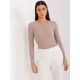 Dunkelbeige Baumwollbluse BASIC FEEL GOOD (RV-BZ-9211.26X)