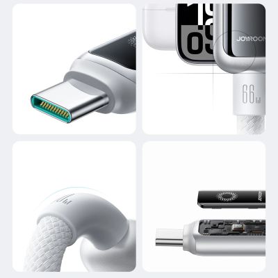 6. Joyroom S-A55 StarFlight 66W USB-A - USB-C Kabel 1,2 m - Weiß