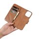 13. iCarer Wallet Case 2in1 Cover iPhone 14 Pro Max Leder Flip Cover Anti-RFID Braun (WMI14220728-BN)