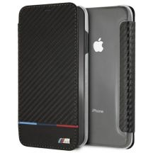 BMW Carbon Tricolor Stripe iPhone XS Max Hülle - Schwarz