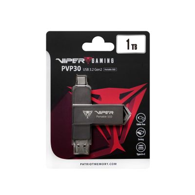 5. SSD Patriot PVP30 1 TB, 1000 MB/s, USB Duo A+C 3.2 Gen2, Aluminium
