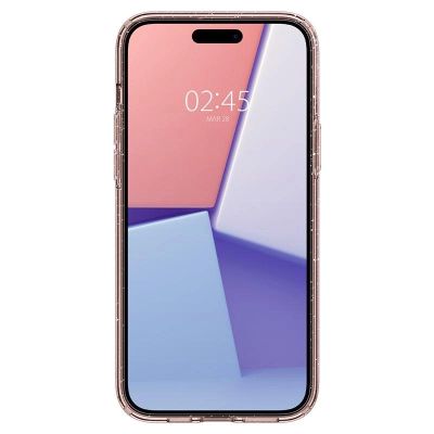 7. Spigen Liquid Crystal Glitter Hülle für iPhone 15 Plus – rosa und transparent