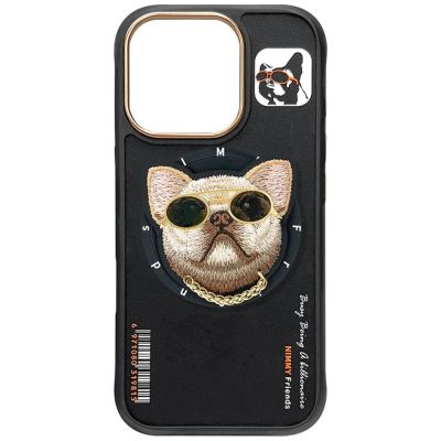 6. Nimmy Glasses Cool Dog MagSafe Case für iPhone 16 Pro - Schwarz