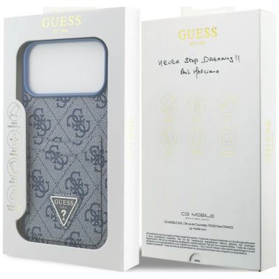 8. Guess 4G nauble Card Triange Hülle für iPhone 18 Pro Max / 17 Pro Max – blau
