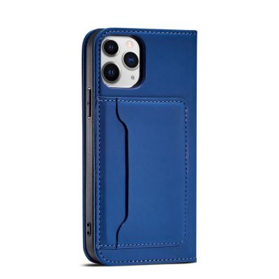6. Magnetkartenhülle für iPhone 12 Pro Hülle Kartenetui Kartenständer blau