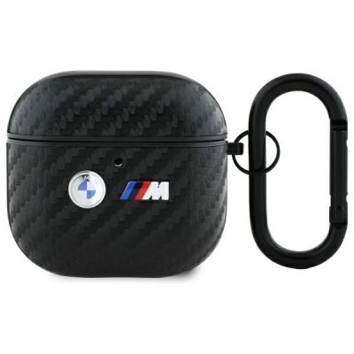 BMW Carbon Double Metal Logo Case für AirPods 4 - Schwarz