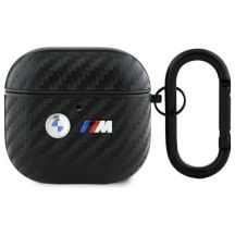 BMW Carbon Double Metal Logo Case für AirPods 4 - Schwarz
