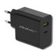 QOLTEC Wandladegerät 42 W | 5–20 V | 2,25–3 A | USB Typ C PD | USB | Schwarz