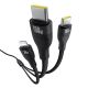 5. Baseus Flash Series 3 100W USB-C 3in1 Kabel - USB-C+USB-C+ Lightning 1,5m + 3 x 0,25m - schwarz