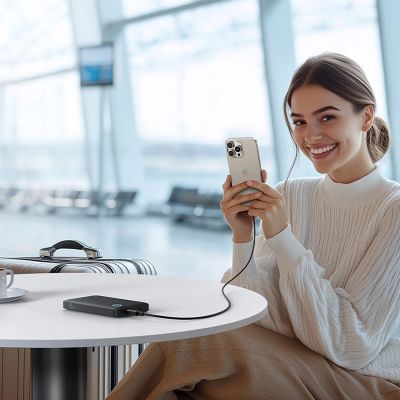 12. Baseus EnerFill FP11 Powerbank 10000mAh 15W (mit schwarzem Simple USB-C - USB-C 20V/3A 30cm Kabel) - schwarz