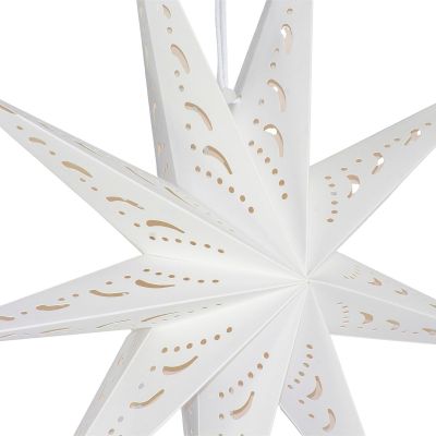 10. PAPIERDEKORATION STERN 45 CM 9 ARME WEISS