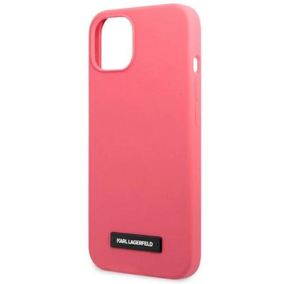 6. Karl Lagerfeld Silicone Plaque Case für iPhone 13 mini - Fuchsia