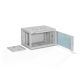 3. ALANTEC Wandschrank 19" 6U 600x450, Glastür, grau, montiert (SW-6U-600-450-01-SA)