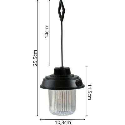 9. Taschenlampe, Campinglampe, USB, 3 Lichtmodi, Redcliffs, Schwarz