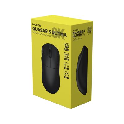 7. HATOR Quasar 3 Ultima 8K Kabellose Gaming-Maus, Rechtshänder, RF-Funk + Bluetooth + USB Typ-C, Optischer Sensor, 30000 DPI