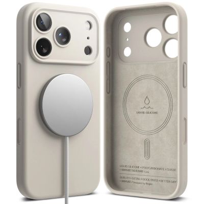 2. Ringke Silikon Magnetische MagSafe Hülle für iPhone 17 Pro Max - Beige