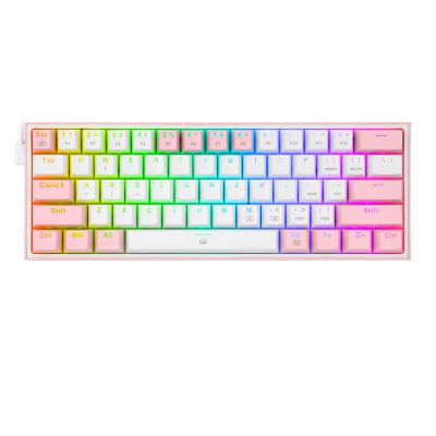 3. REDRAGON K617-RGB Fizz RGB Weiß/Pink USB-Tastatur Pink, Weiß