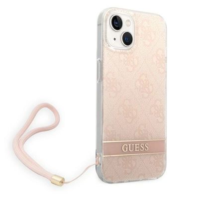 3. Guess GUOHCP14MH4STP iPhone 14 Plus 6,7 "rosa / rosa Hardcase 4G Print Strap