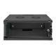 30. 19-Zoll-4HE-Wandnetzwerkschrank, SOHO 241 x 540 x 400 mm, Glastür, schwarz, unmontiert, 60 kg