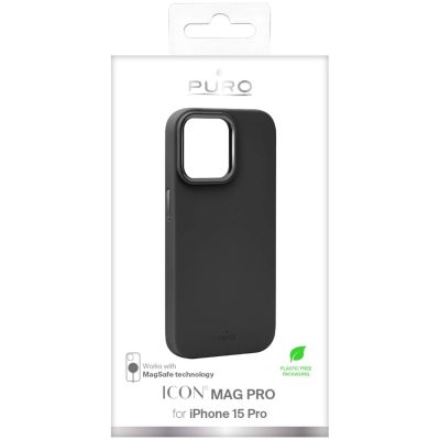 2. Puro Icon Mag Pro MagSafe Silikonhülle für iPhone 15 Pro – Schwarz