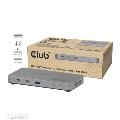 2. CLUB3D CSV-2563 Thunderbolt 5 Dockingstation Silber