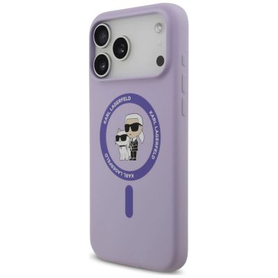 2. Karl Lagerfeld Silicone Karl&Choupette Ring MagSafe Hülle für iPhone 18 Pro Max / 17 Pro Max – Lila
