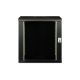 19. Einzigartiger 19-Zoll-12-HE-Wandnetzwerkschrank (600 x 450 mm), Glastür, schwarz, ungeteilt, montiert, 100 kg