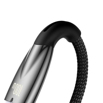 10. Baseus Glimmer Series Schnellladekabel USB-A auf USB-C 100 W 480 Mbit/s 1 m Schwarz