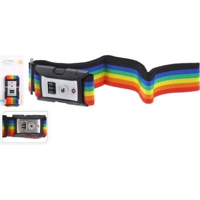 12. Universeller Sicherheitsgurt für Koffer 180x5cm mit Proworld-Code, mehrfarbig