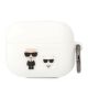 Karl Lagerfeld KLACAPSILKCW AirPods Pro Cover weiß/weiß Silikon Karl & Choupette