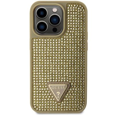 3. Guess GUHCP14LHDGTPD iPhone 14 Pro 6,1" Gold/Gold Hardcase Strass Dreieck