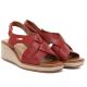 3. Sergio Leone SK297 Burgunderrote Damen-Keilsandalen aus Leder
