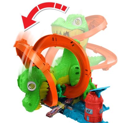 Hot Wheels City Crazy Track T-Rex Feuerwehrhaus JBM73 MATTEL
