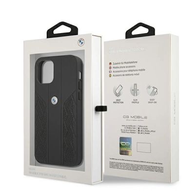 8. BMW Leather Curve Perforate Case für iPhone 12 Pro Max – Schwarz