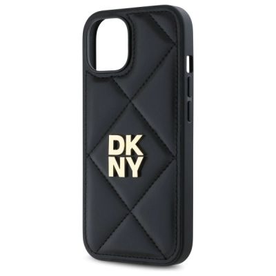 6. DKNY Quilted Stack Logo iPhone 14 Hülle – Schwarz