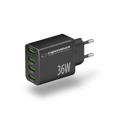 2. ESPERANZA Wandladegerät 36W 4x USB-A QC 3.0 18W EZC107K